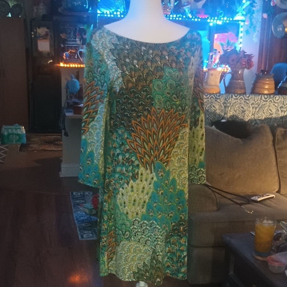 Touch Express Blue Sheath Cocktail Dress Or Office Dress Size L